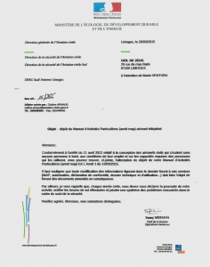 Reproduction du certificat de dépôt du manuel d'activités particulière première partie